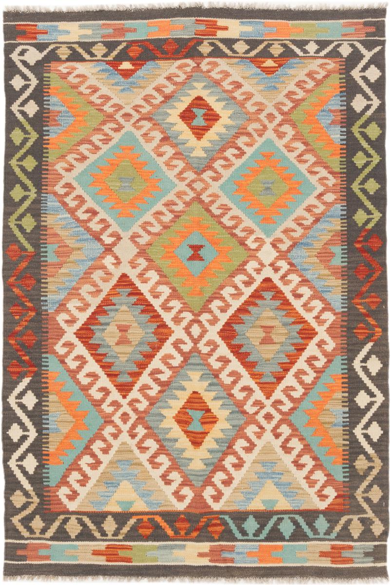 アフガンカーペット キリム アフガン 5'1"x3'6" 5'1"x3'6",  ペルシャ絨毯 手織り