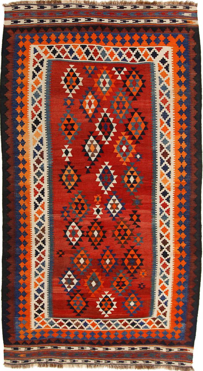 Persian Rug Kilim Fars Ghashghai 8'11"x4'11" 8'11"x4'11", Persian Rug Woven by hand