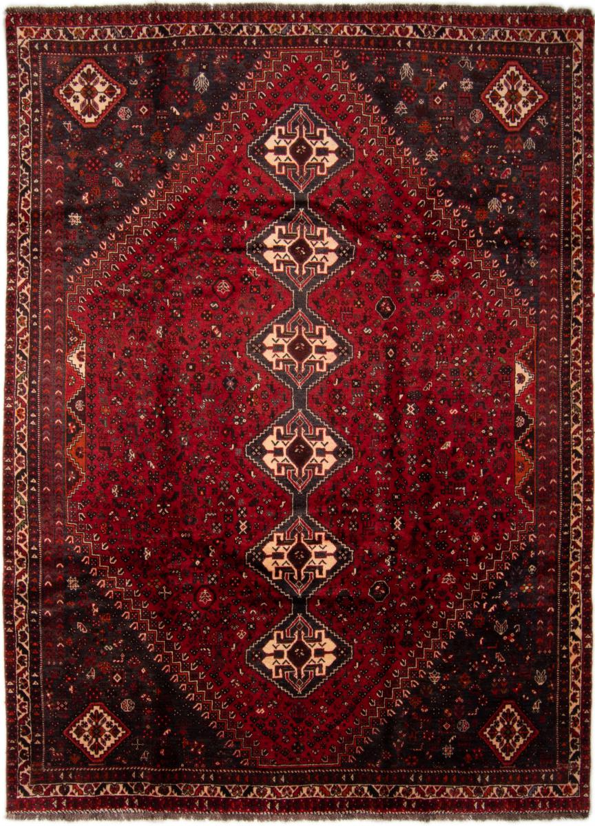 Persian Rug Shiraz 10'6"x7'8" 10'6"x7'8", Persian Rug Knotted by hand