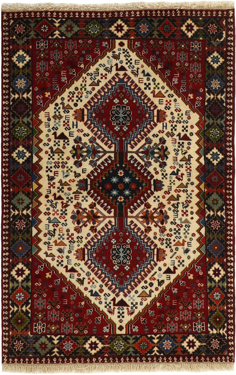 Persian Rug Yalameh 5'2"x3'5" 5'2"x3'5", Persian Rug Knotted by hand