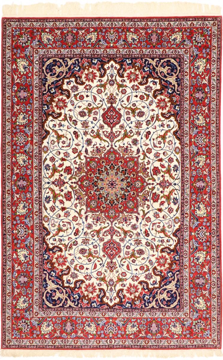Perzsa szőnyeg Iszfahán Selyemfonal 7'10"x5'3" 7'10"x5'3", Perzsa szőnyeg Kézzel csomózva