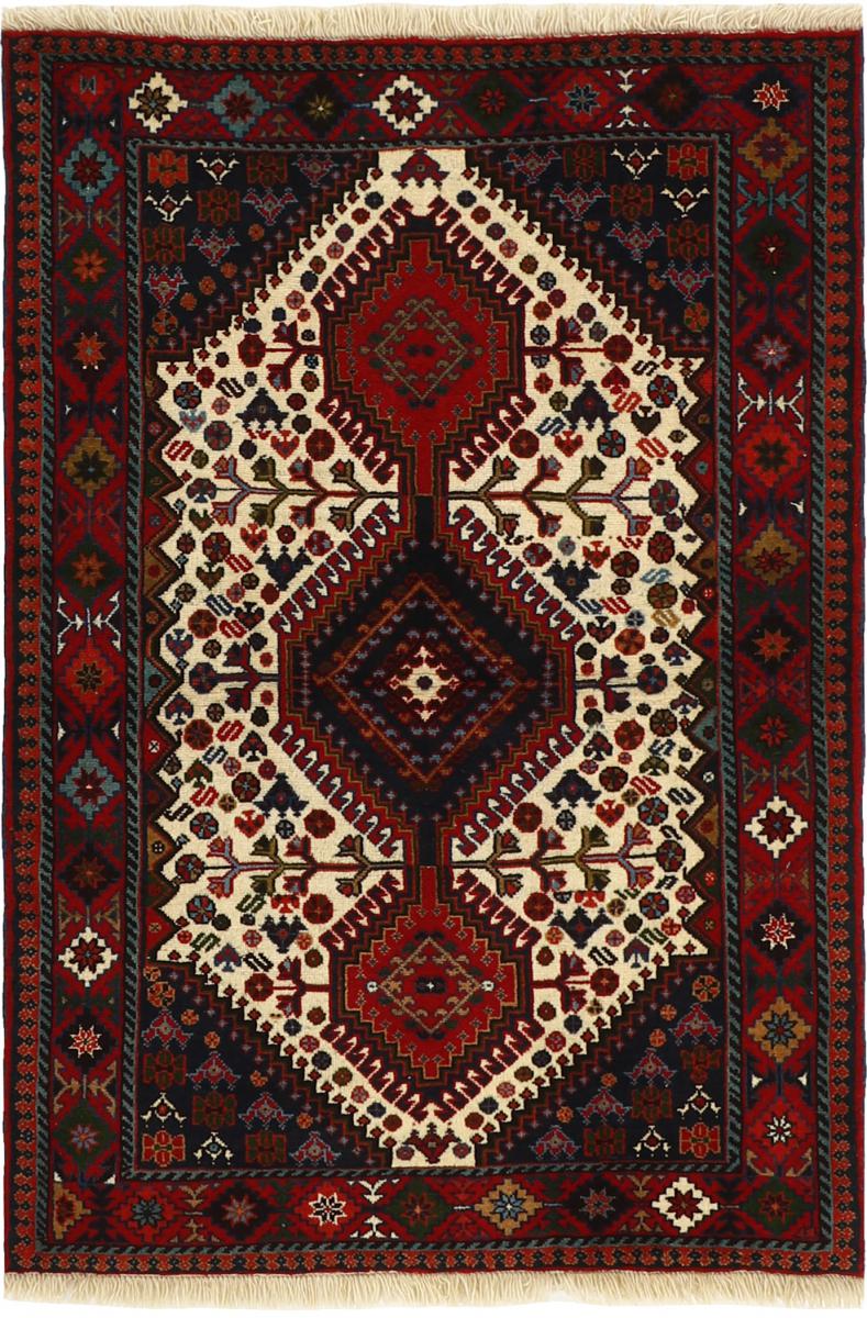 Persian Rug Yalameh 4'11"x3'5" 4'11"x3'5", Persian Rug Knotted by hand