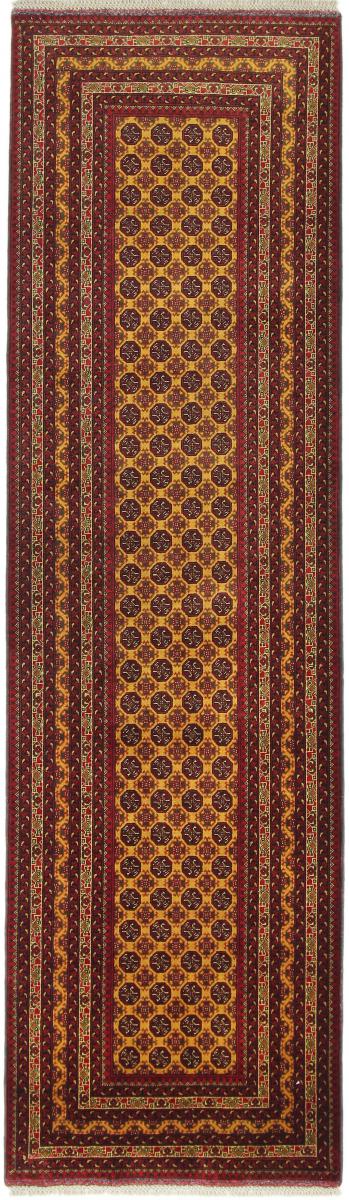 アフガンカーペット アフガン Mauri 9'9"x2'9" 9'9"x2'9",  ペルシャ絨毯 手織り