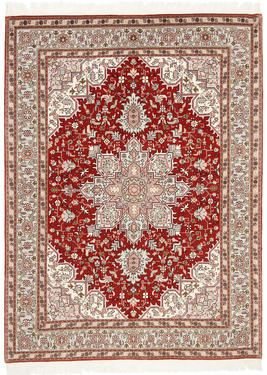 Persian Rug Tabriz 50Raj 6'10"x5'1" 6'10"x5'1", Persian Rug Knotted by hand