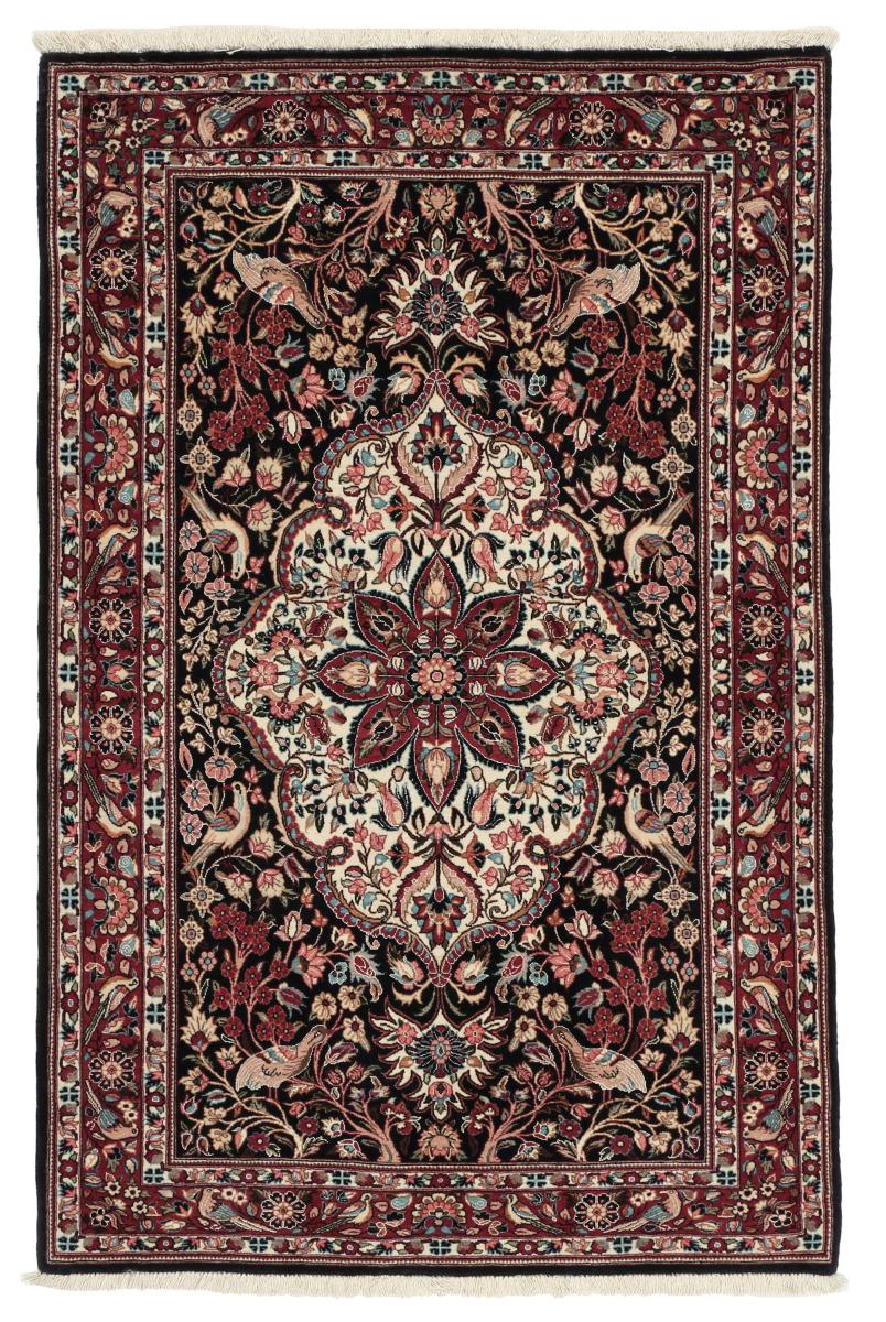 Persian Rug Isfahan Silk Warp 5'2"x3'4" 5'2"x3'4", Persian Rug Knotted by hand