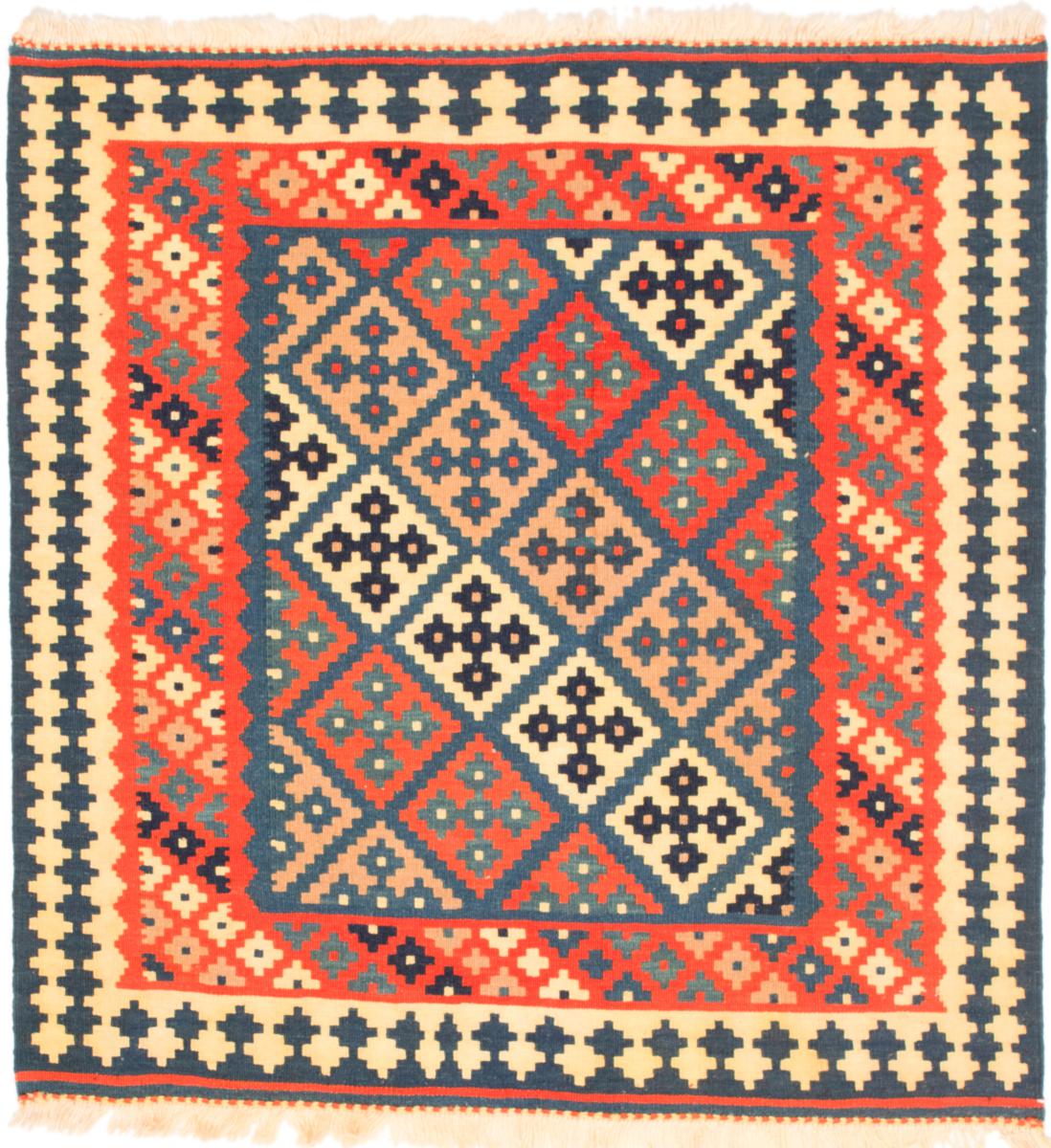  ペルシャ絨毯 キリム Fars 3'7"x3'5" 3'7"x3'5",  ペルシャ絨毯 手織り