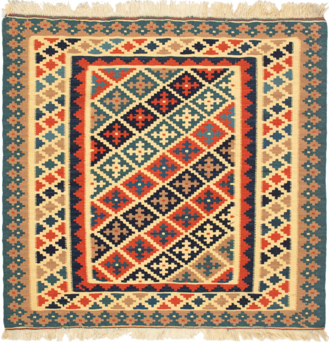 Persisk matta Kilim Fars 3'7"x3'3" 3'7"x3'3", Persisk matta handvävd 