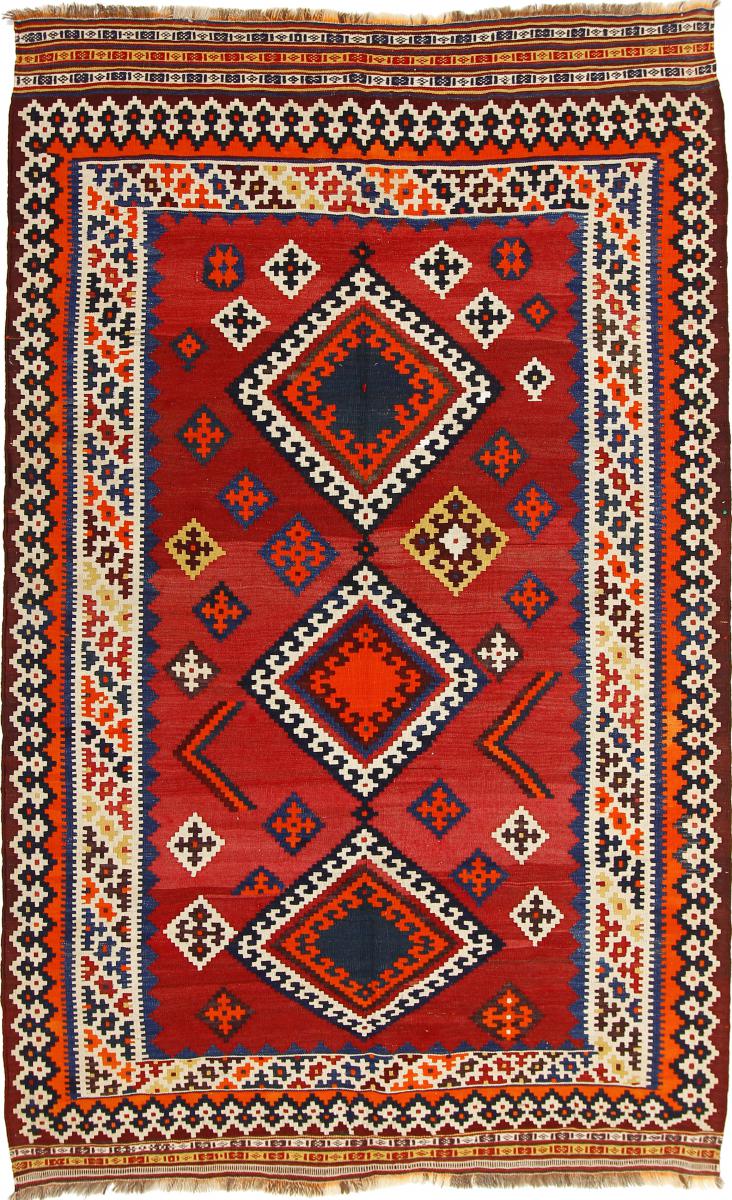 Persian Rug Kilim Fars Ghashghai 241x151 241x151, Persian Rug Woven by hand