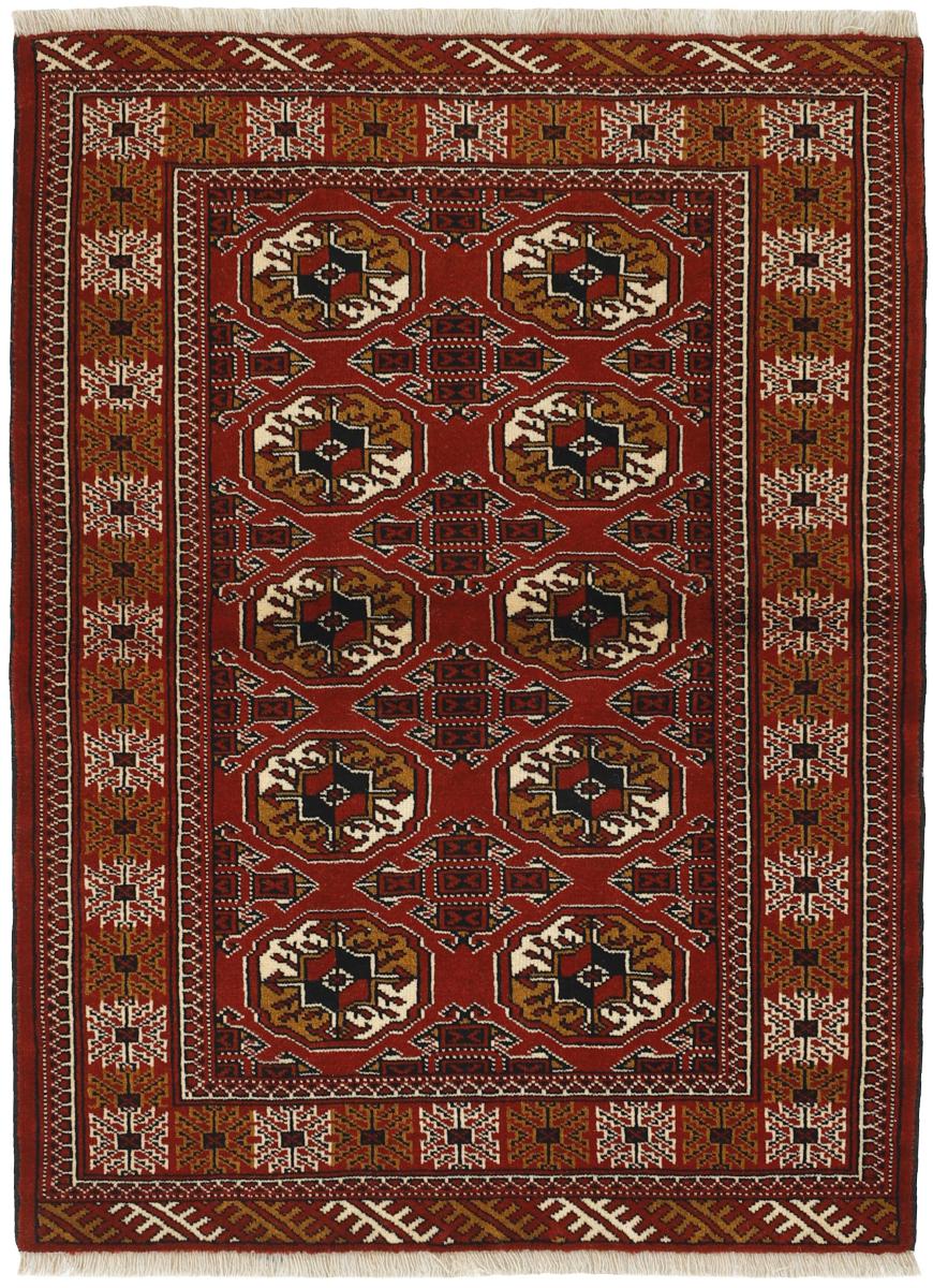 Persian Rug Turkaman 4'9"x3'5" 4'9"x3'5", Persian Rug Knotted by hand