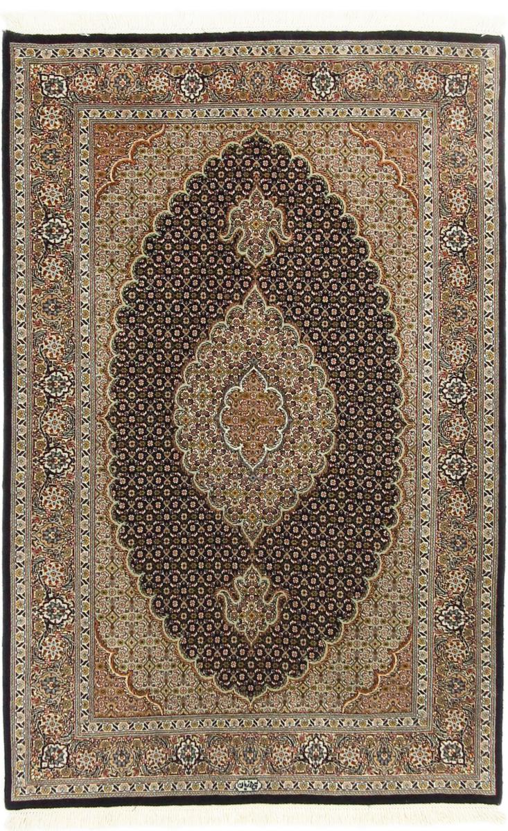  ペルシャ絨毯 タブリーズ Mahi 署名済み 絹の縦糸 151x98 151x98,  ペルシャ絨毯 手織り