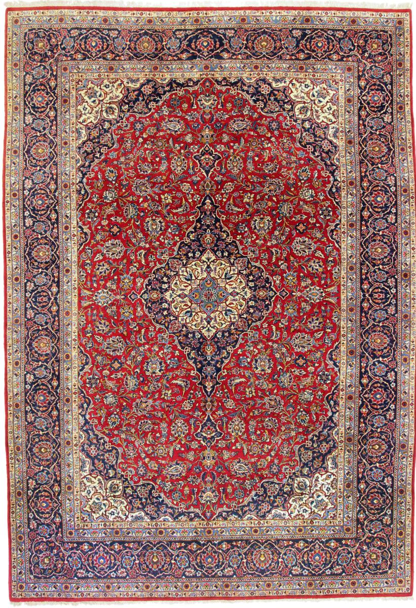 Persian Rug Keshan 13'1"x9'1" 13'1"x9'1", Persian Rug Knotted by hand