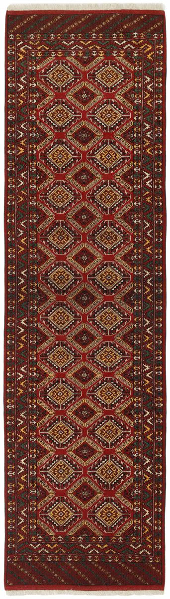 Persian Rug Turkaman 9'7"x2'9" 9'7"x2'9", Persian Rug Knotted by hand