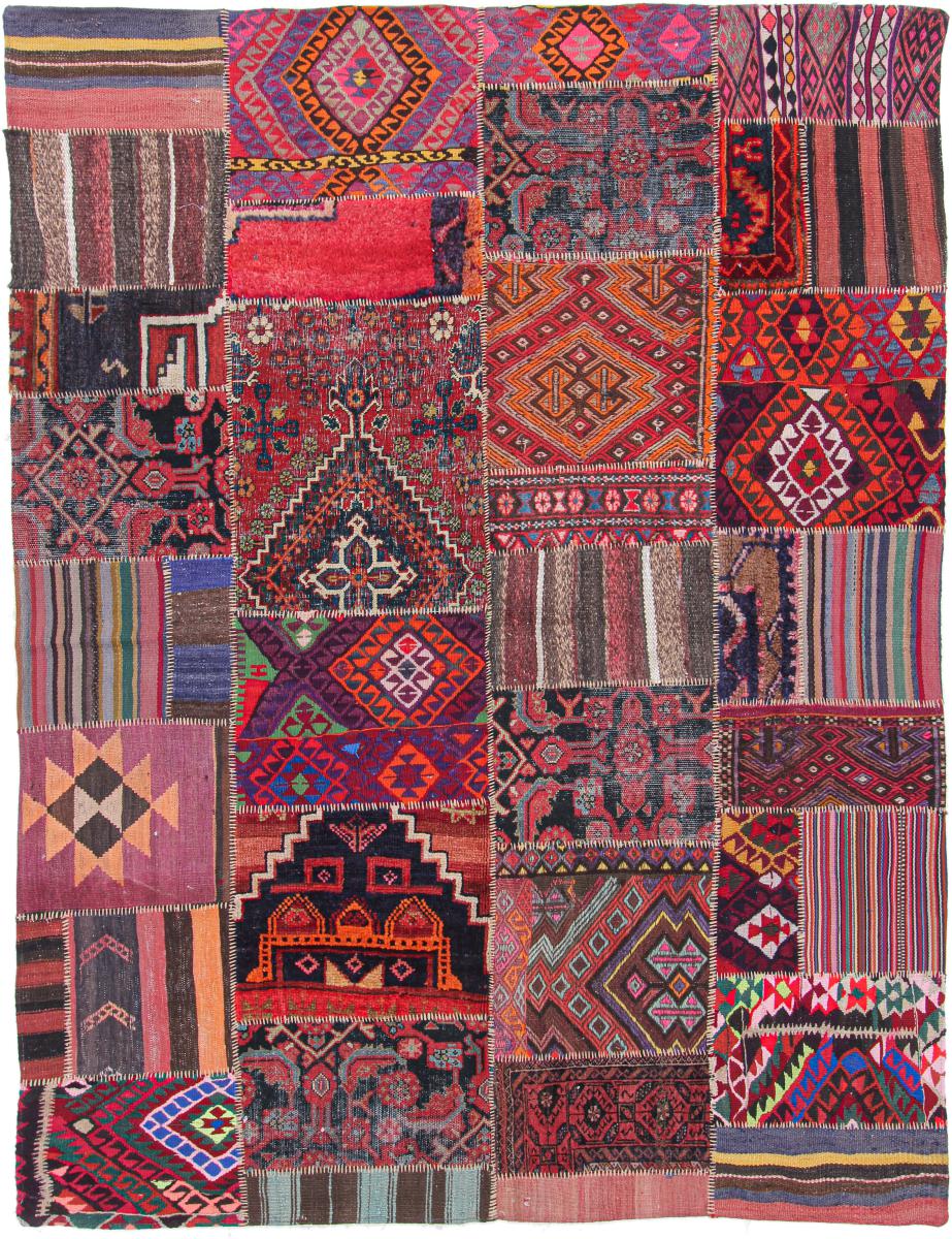 Persian Rug Kilim Patchwork 242x183 242x183, Persian Rug Woven by hand