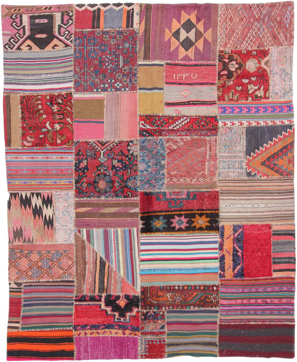 Alfombra persa Kilim Patchwork 224x184 224x184, Alfombra persa Tejido a mano