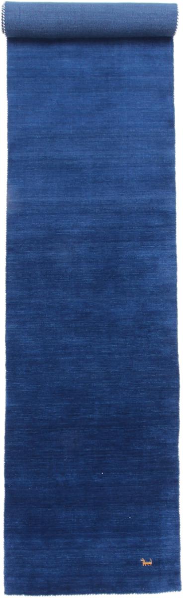 Indischer Teppich Loom Gabbeh Blue 339x79 339x79, Perserteppich Loom handgeknüpft