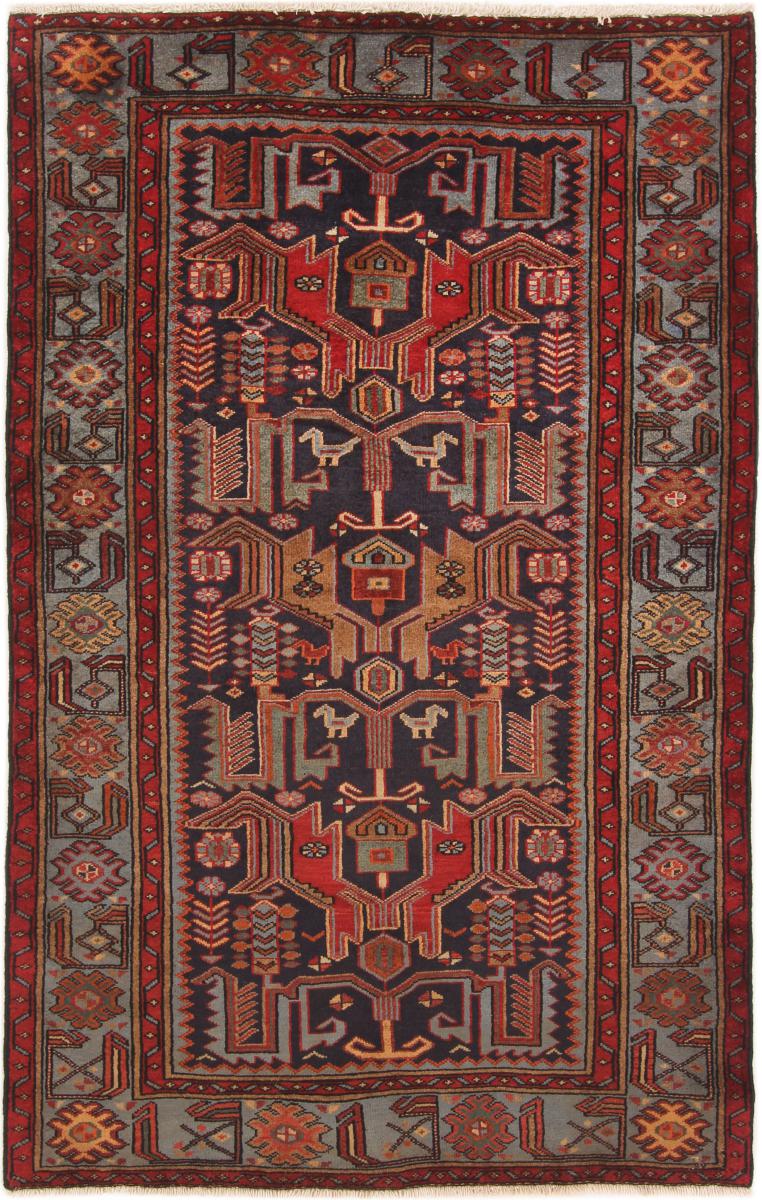 Persian Rug Hamadan 6'7"x4'2" 6'7"x4'2", Persian Rug Knotted by hand