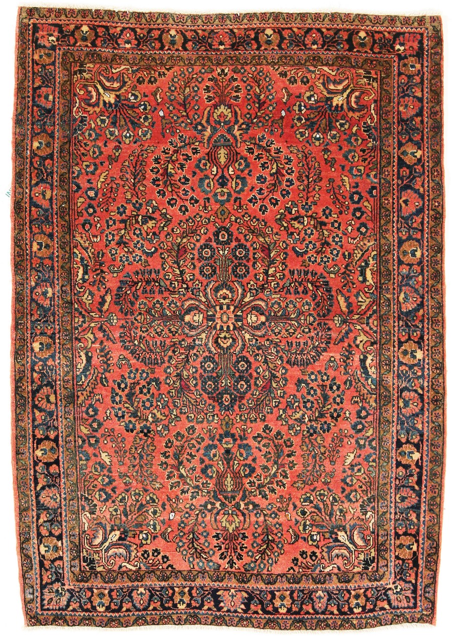 Persisk teppe Sarough Antikke 150x105 150x105, Persisk teppe Knyttet for hånd
