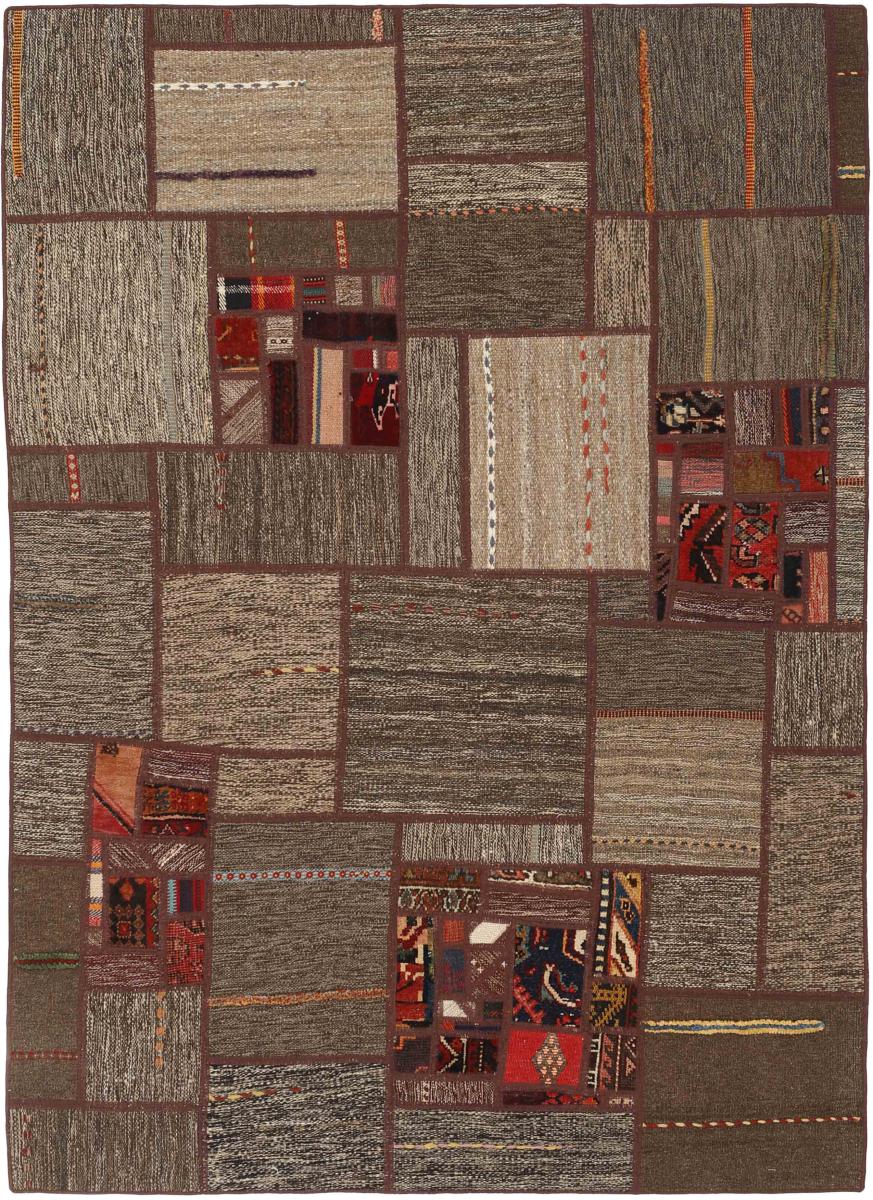  ペルシャ絨毯 キリム パッチワーク 6'7"x4'8" 6'7"x4'8",  ペルシャ絨毯 手織り