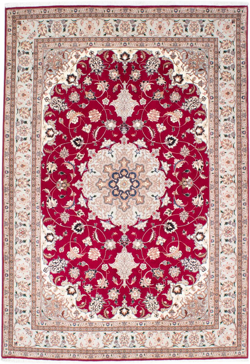 Persian Rug Tabriz 50Raj 7'9"x5'5" 7'9"x5'5", Persian Rug Knotted by hand