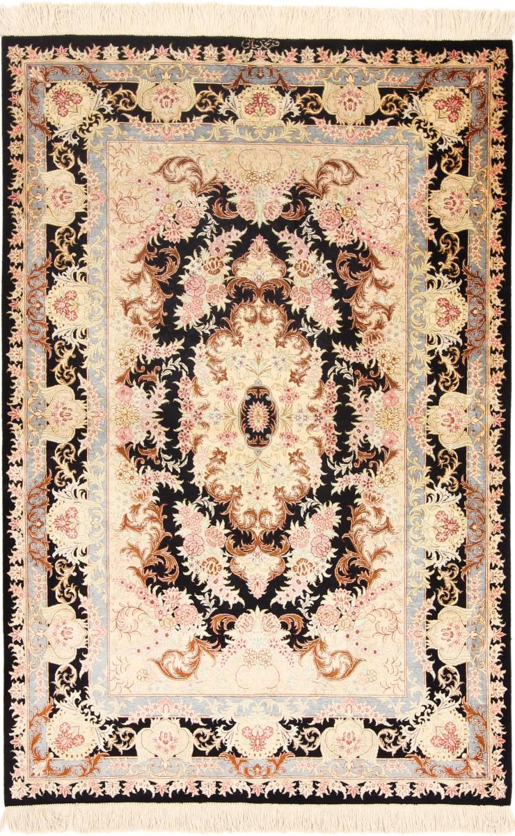 Perzisch tapijt Qum Zijde 150x101 150x101, Perzisch tapijt Handgeknoopte