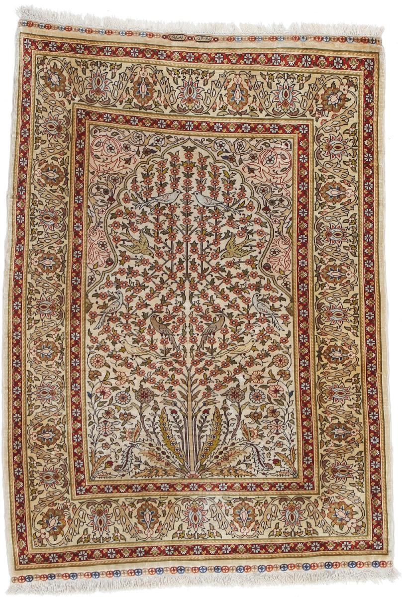  Hereke Silkki 86x62 86x62, Persialainen matto Solmittu käsin
