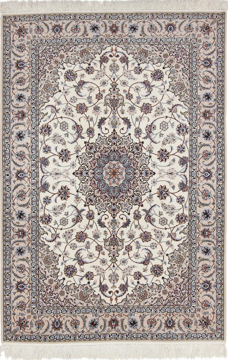 Persian Rug Isfahan Silk Warp 7'5"x4'10" 7'5"x4'10", Persian Rug Knotted by hand