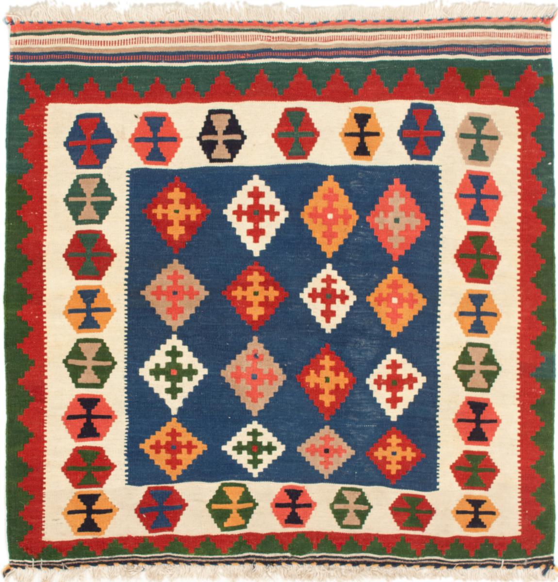 Persian Rug Kilim Fars 3'2"x3'3" 3'2"x3'3", Persian Rug Woven by hand