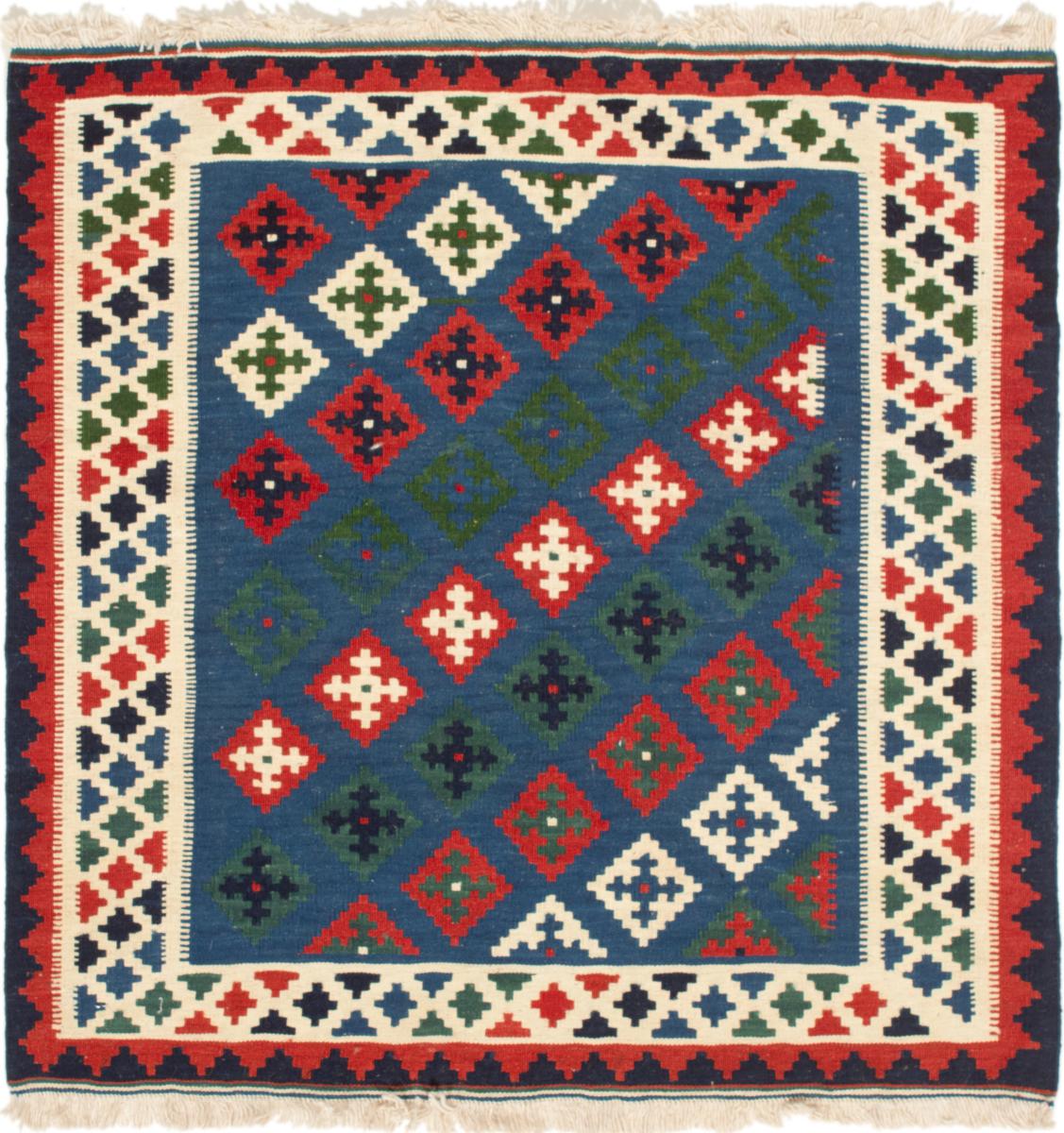  ペルシャ絨毯 キリム Fars 3'3"x3'4" 3'3"x3'4",  ペルシャ絨毯 手織り