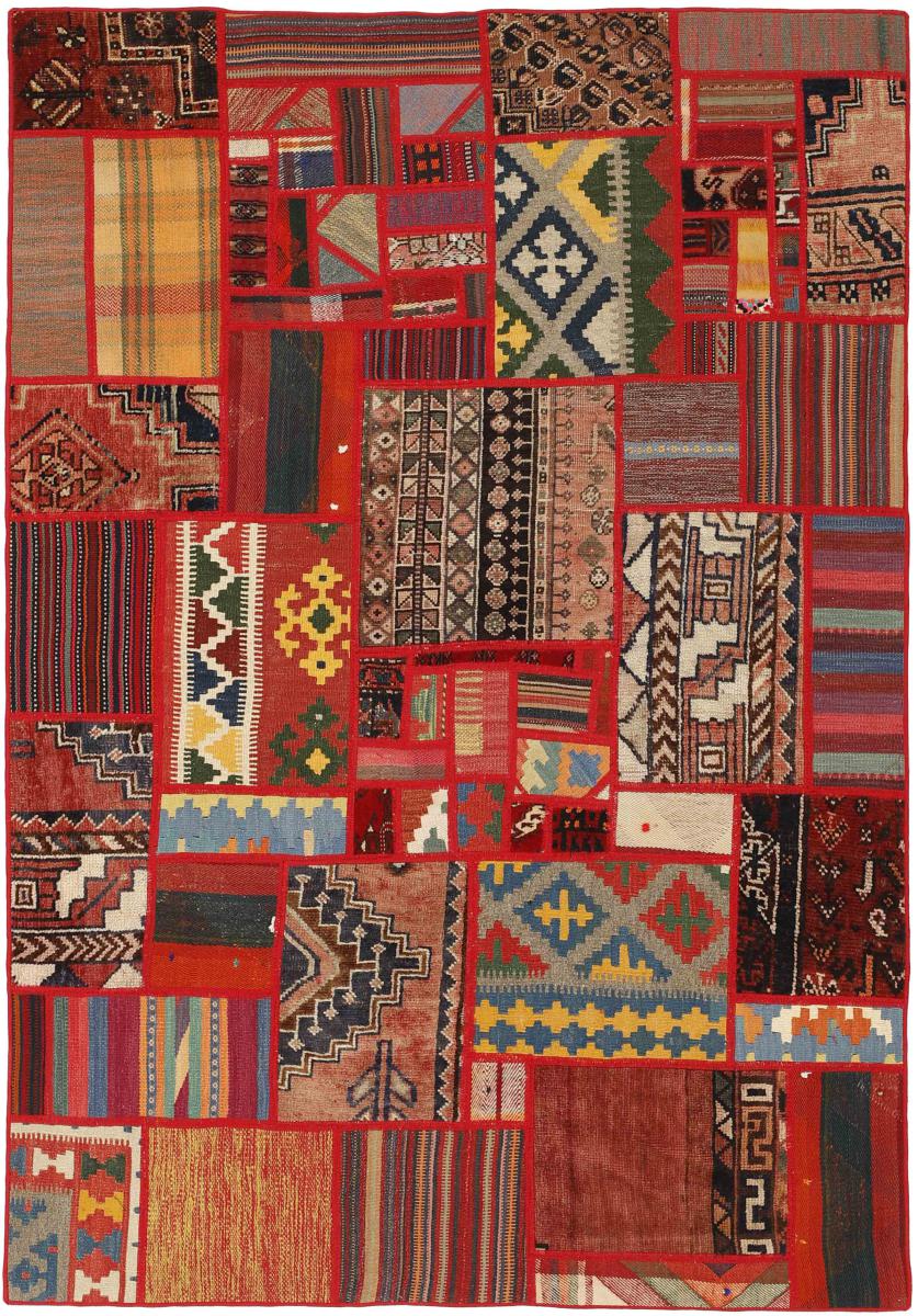 Persian Rug Kilim Patchwork 199x141 199x141, Persian Rug Woven by hand