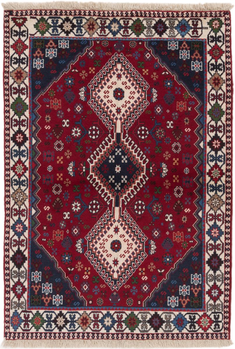 Persian Rug Yalameh 4'10"x3'5" 4'10"x3'5", Persian Rug Knotted by hand