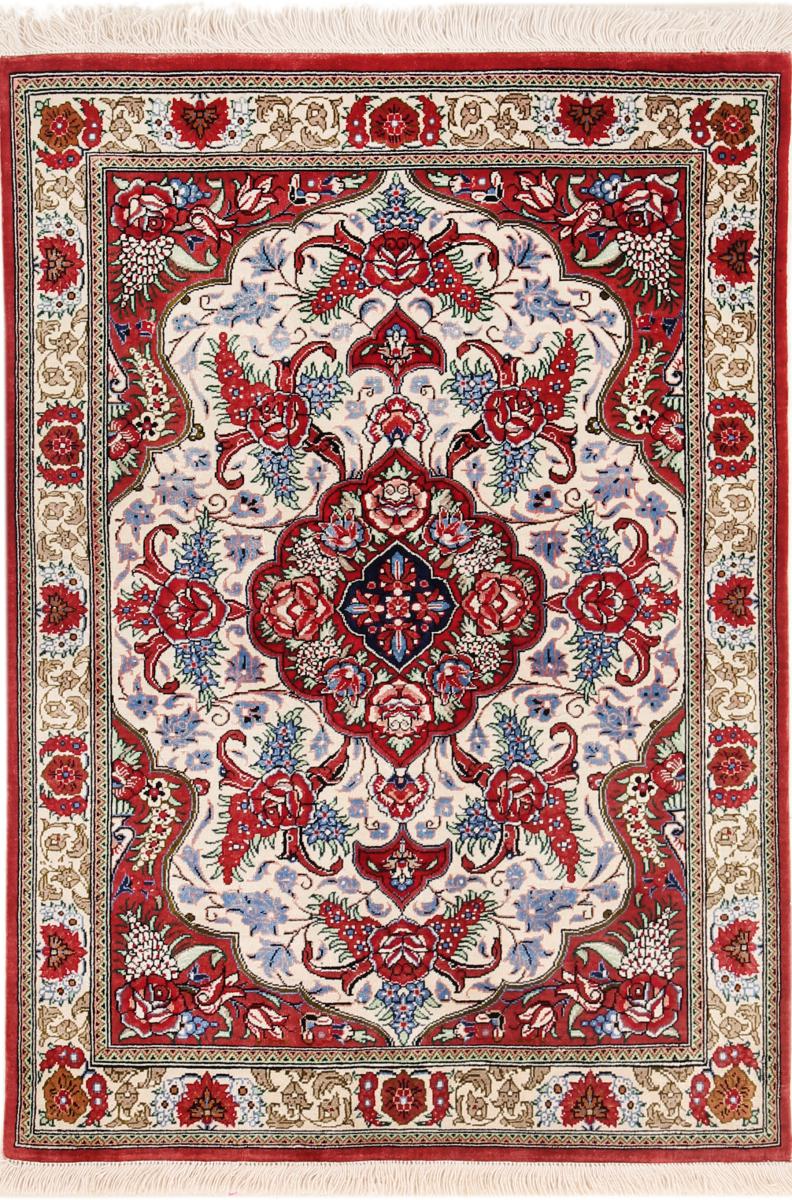  ペルシャ絨毯 クム シルク 2'6"x1'9" 2'6"x1'9",  ペルシャ絨毯 手織り