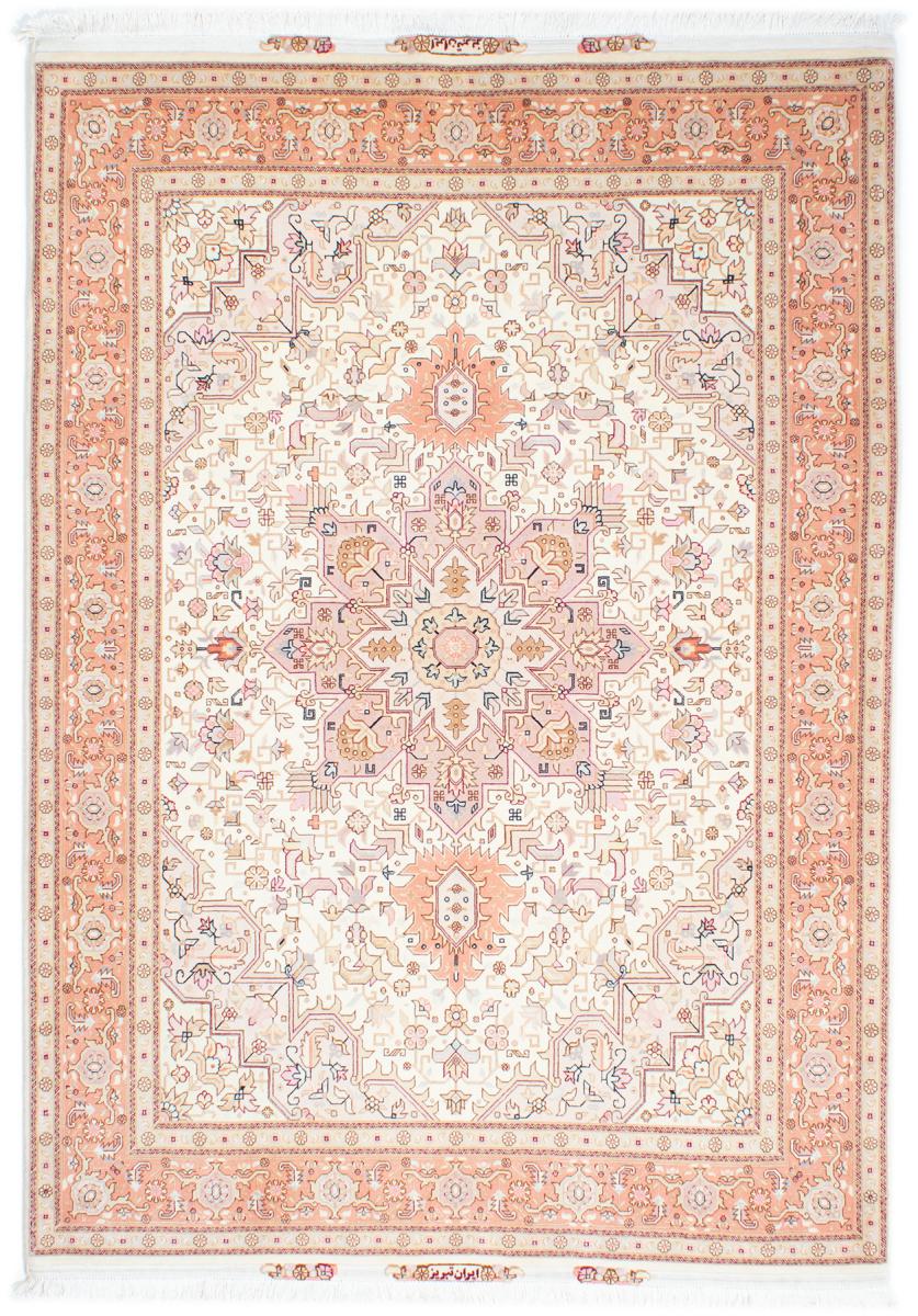 Persian Rug Tabriz 50Raj 7'1"x5'1" 7'1"x5'1", Persian Rug Knotted by hand
