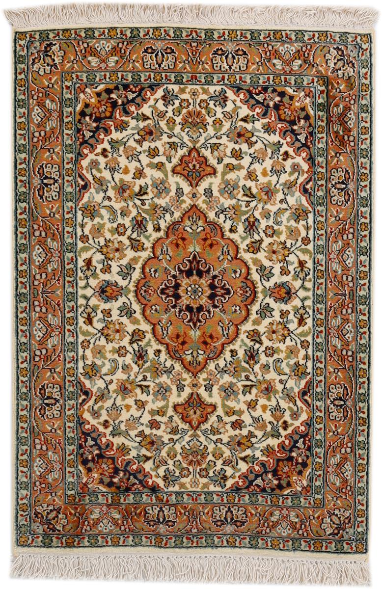 インドのカーペット カシミール シルク 89x60 89x60,  ペルシャ絨毯 手織り