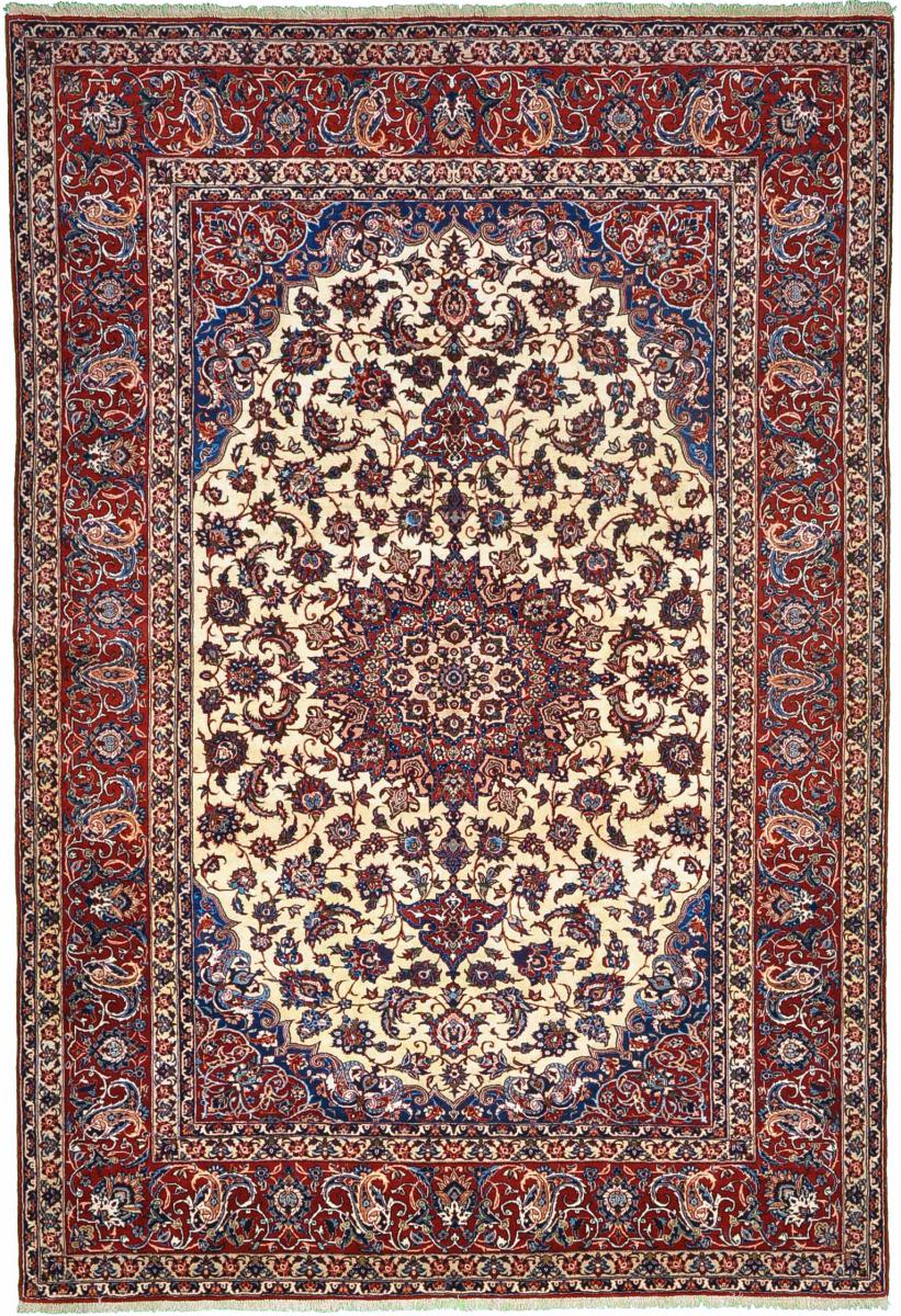Persialainen matto Isfahan Antiikki Silkkiloimi 6'11"x4'9" 6'11"x4'9", Persialainen matto Solmittu käsin