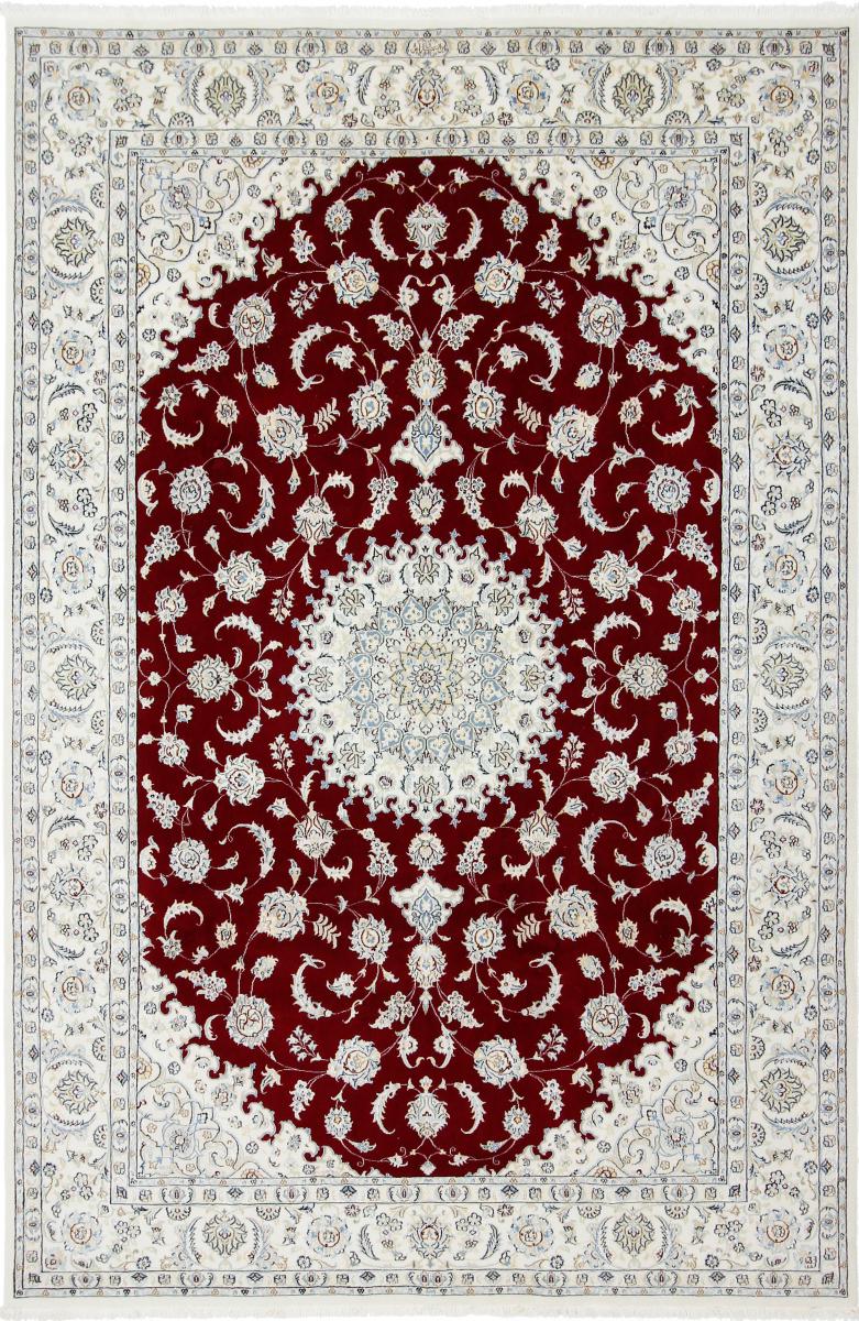 Tapis persan Naïn 9La Sherkat Signé 9'10"x6'7" 9'10"x6'7", Tapis persan Noué à la main