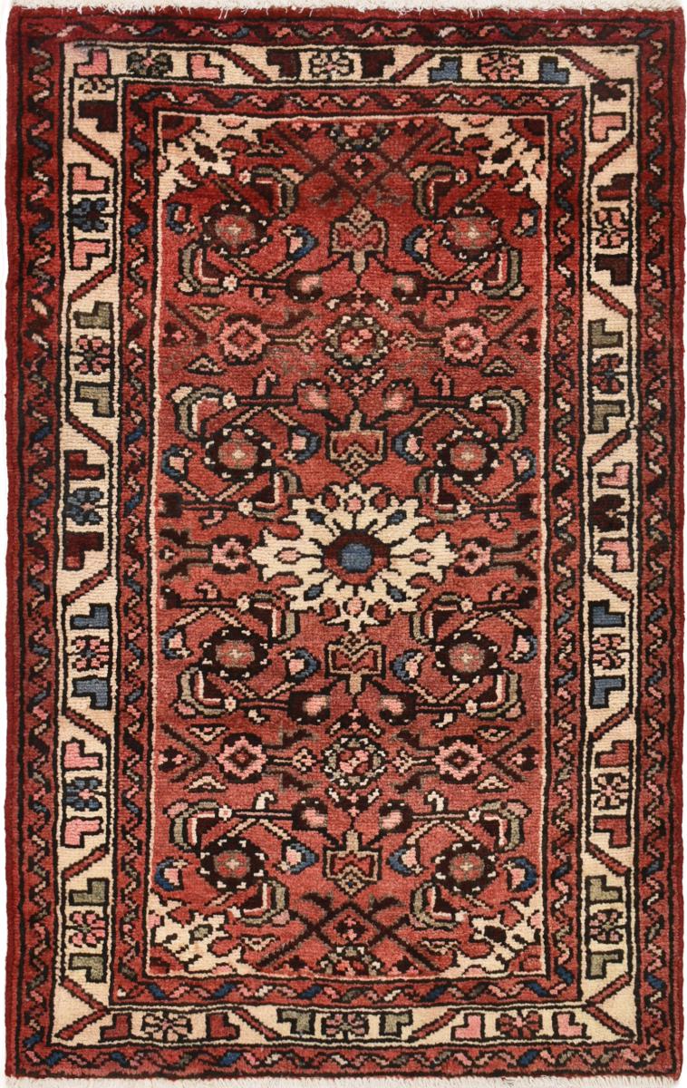 Persian Rug Hosseinabad 3'5"x2'2" 3'5"x2'2", Persian Rug Knotted by hand