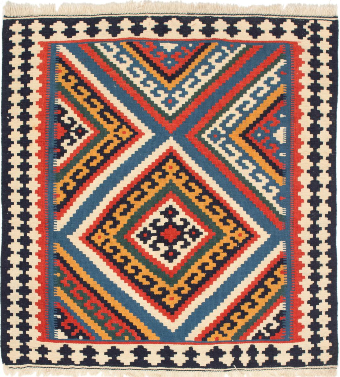  ペルシャ絨毯 キリム Fars 3'7"x3'6" 3'7"x3'6",  ペルシャ絨毯 手織り
