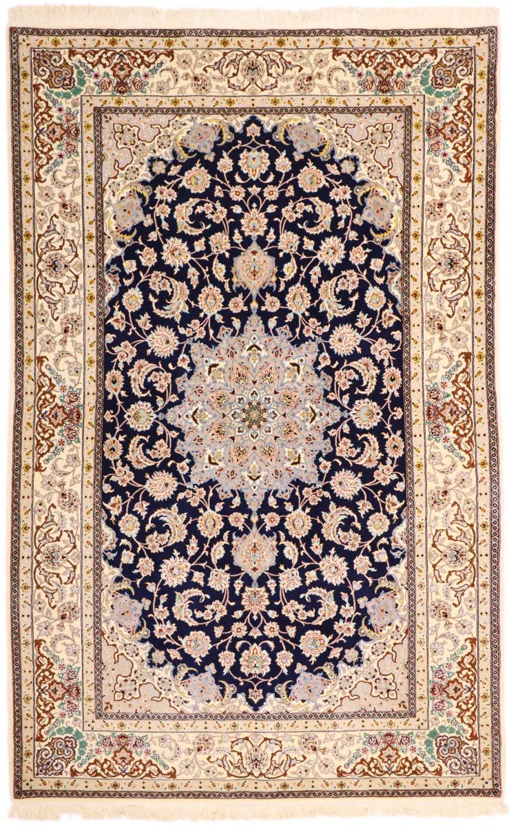 Persian Rug Isfahan Silk Warp 8'3"x5'3" 8'3"x5'3", Persian Rug Knotted by hand