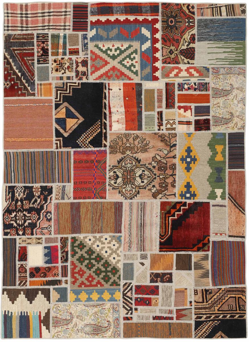  ペルシャ絨毯 キリム パッチワーク 199x141 199x141,  ペルシャ絨毯 手織り