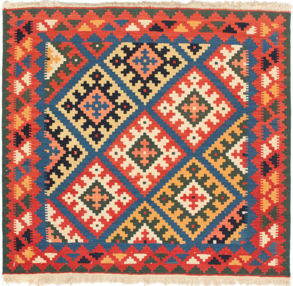  ペルシャ絨毯 キリム Fars 3'5"x3'3" 3'5"x3'3",  ペルシャ絨毯 手織り