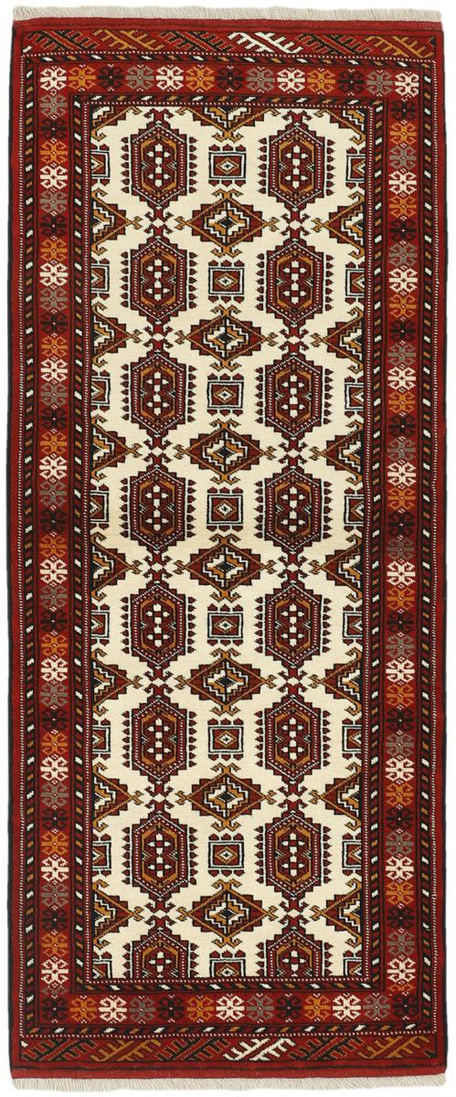 Persian Rug Turkaman 6'6"x2'9" 6'6"x2'9", Persian Rug Knotted by hand