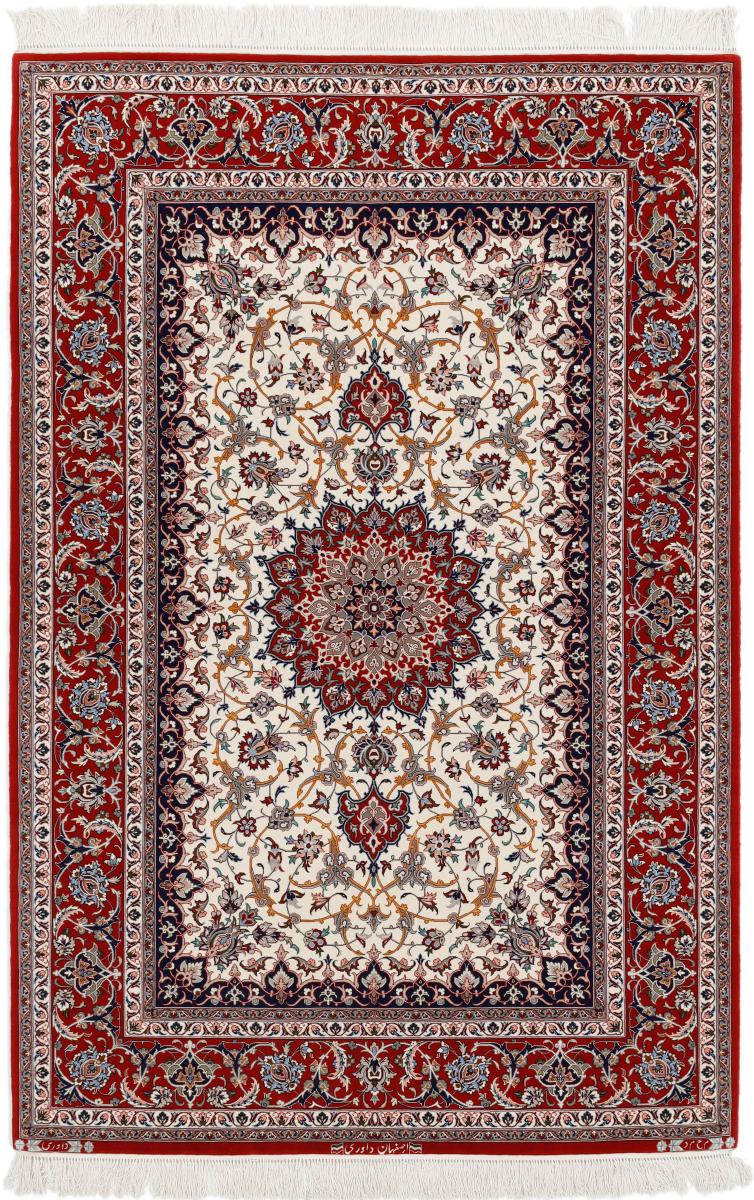 Persian Rug Isfahan Davari Silk Warp 197x132 197x132, Persian Rug Knotted by hand