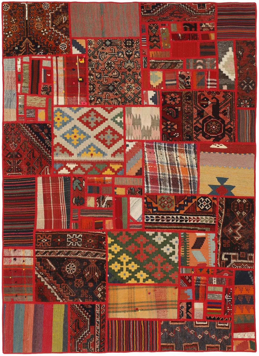 Persialainen matto Kelim Patchwork 199x141 199x141, Persialainen matto kudottu