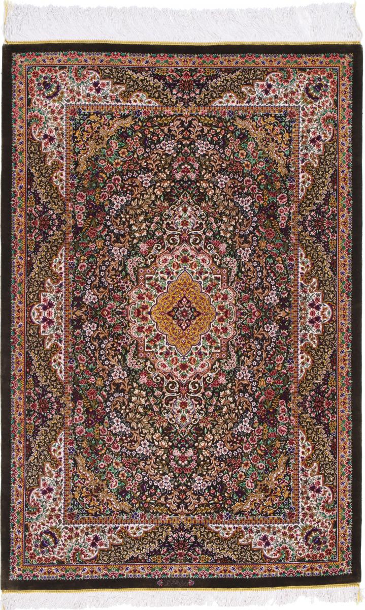 Perzisch tapijt Qum Zijde 145x97 145x97, Perzisch tapijt Handgeknoopte