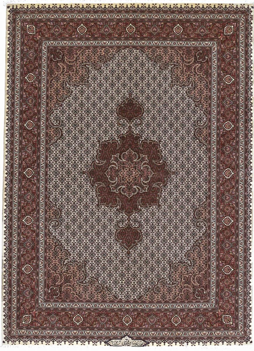  ペルシャ絨毯 タブリーズ Mahi Super 6'11"x5'1" 6'11"x5'1",  ペルシャ絨毯 手織り