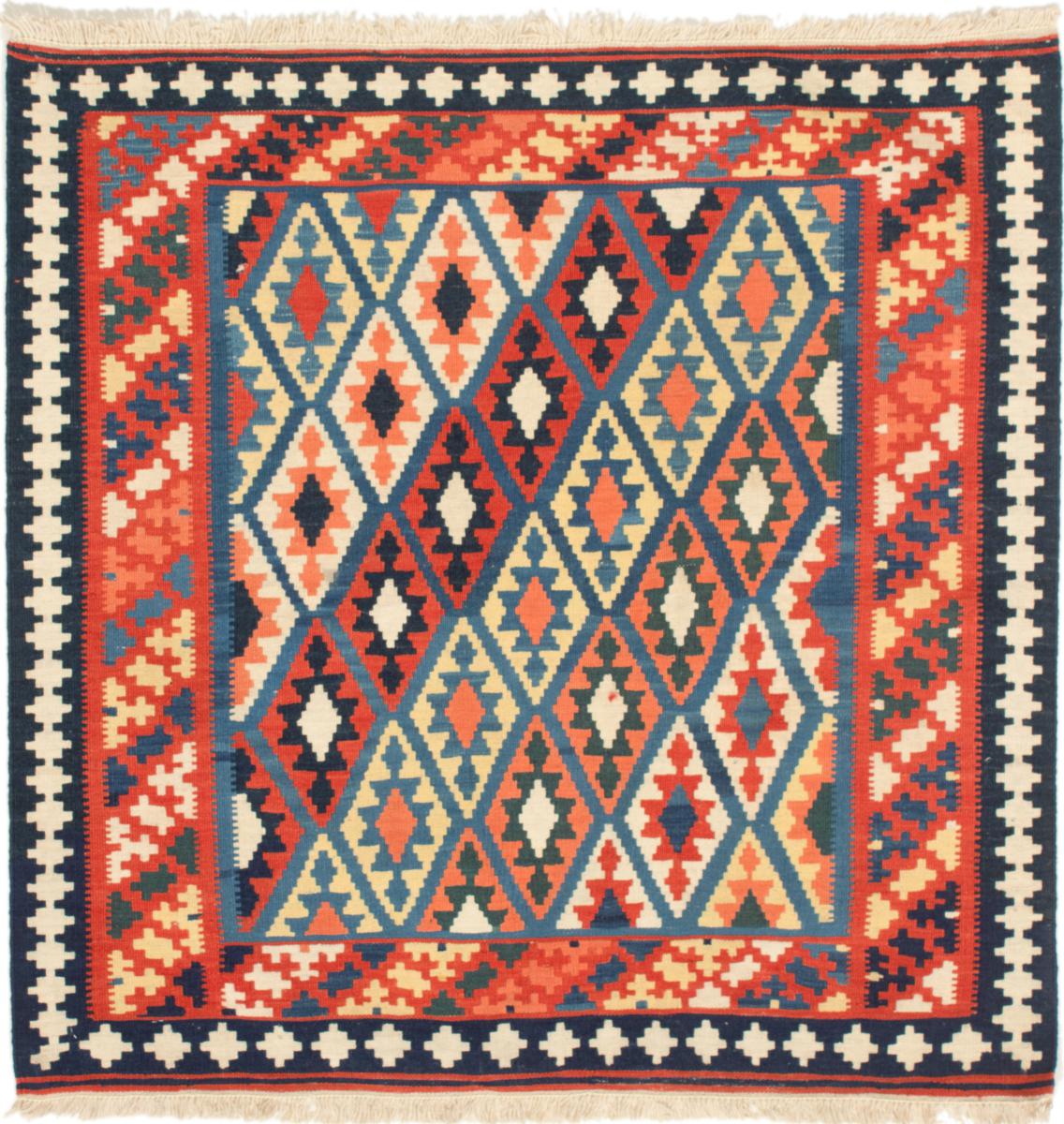 Persian Rug Kilim Fars 3'5"x3'6" 3'5"x3'6", Persian Rug Woven by hand