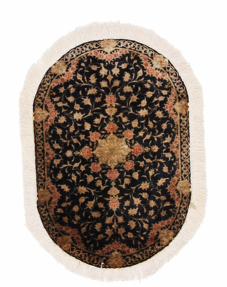 Persian Rug Qum Silk 90x58 90x58, Persian Rug Knotted by hand