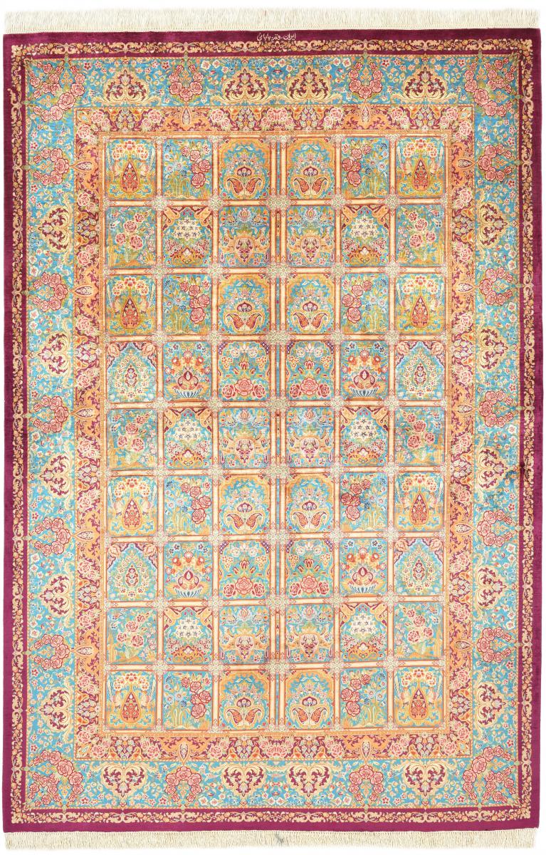 Persian Rug Qum Silk 197x134 197x134, Persian Rug Knotted by hand