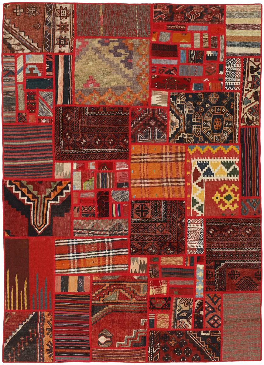  ペルシャ絨毯 キリム パッチワーク 6'7"x4'7" 6'7"x4'7",  ペルシャ絨毯 手織り