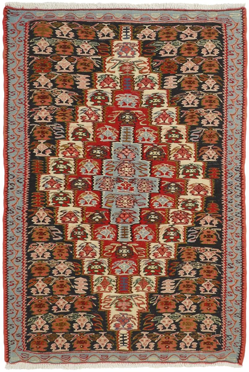 Persian Rug Kilim Senneh 3'5"x2'3" 3'5"x2'3", Persian Rug Knotted by hand